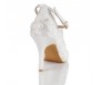 * Elsa Ivory White Satin With Lace Pump(Ready Stock)