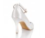 * Tiffany Ivory White Satin Pump(Ready Stock)