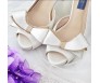 * Brianna Ivory White Satin With Bow Wedding Shoes (Ready Stock)