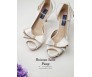 * Brianna Ivory White Satin With Bow Wedding Shoes (Ready Stock)