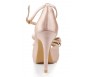 * Brianna Nude Pink Satin With Bow Wedding Shoes (Ready Stock)