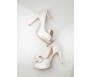 * Brianna Ivory White Satin With Bow Wedding Shoes (Ready Stock)