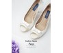 * Colette Ivory White Satin Contrast Wedding Shoes (Ready Stock)