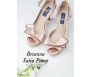 * Brianna Nude Pink Satin With Bow Wedding Shoes (Ready Stock)